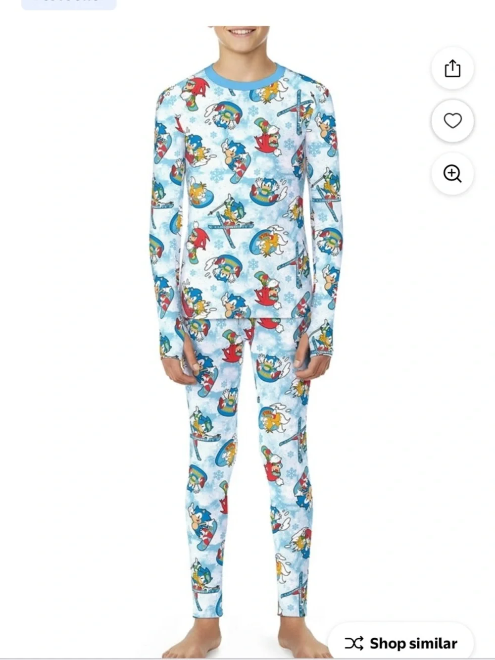 2 of Spiderman & Sonic Boys' Warm Underwear Sets - Red, Blue